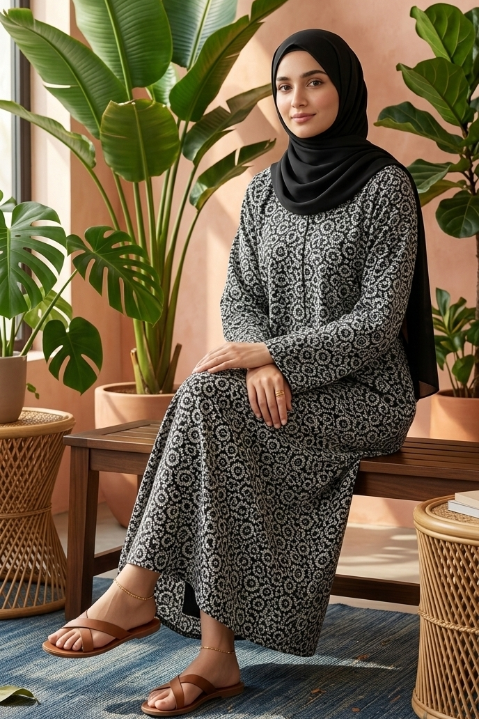 Emerald Linear Luxe Abaya Set
