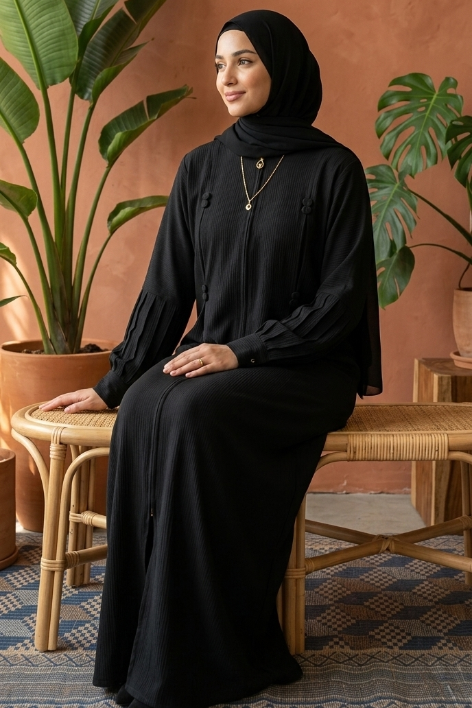 Midnight Botanical Luxe Abaya Set